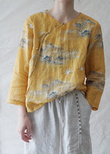 Load image into Gallery viewer, Yellow Crane Cheongsam Top
